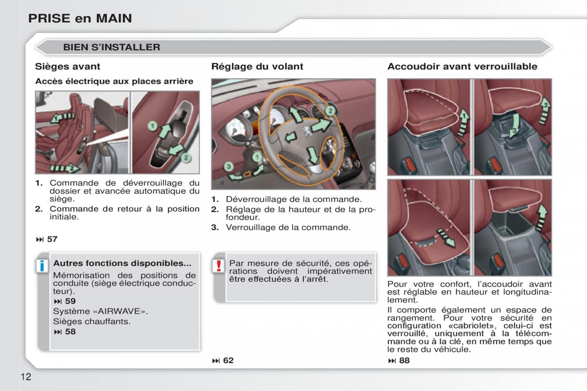 Peugeot 308 CC manuel du proprietaire / page 13