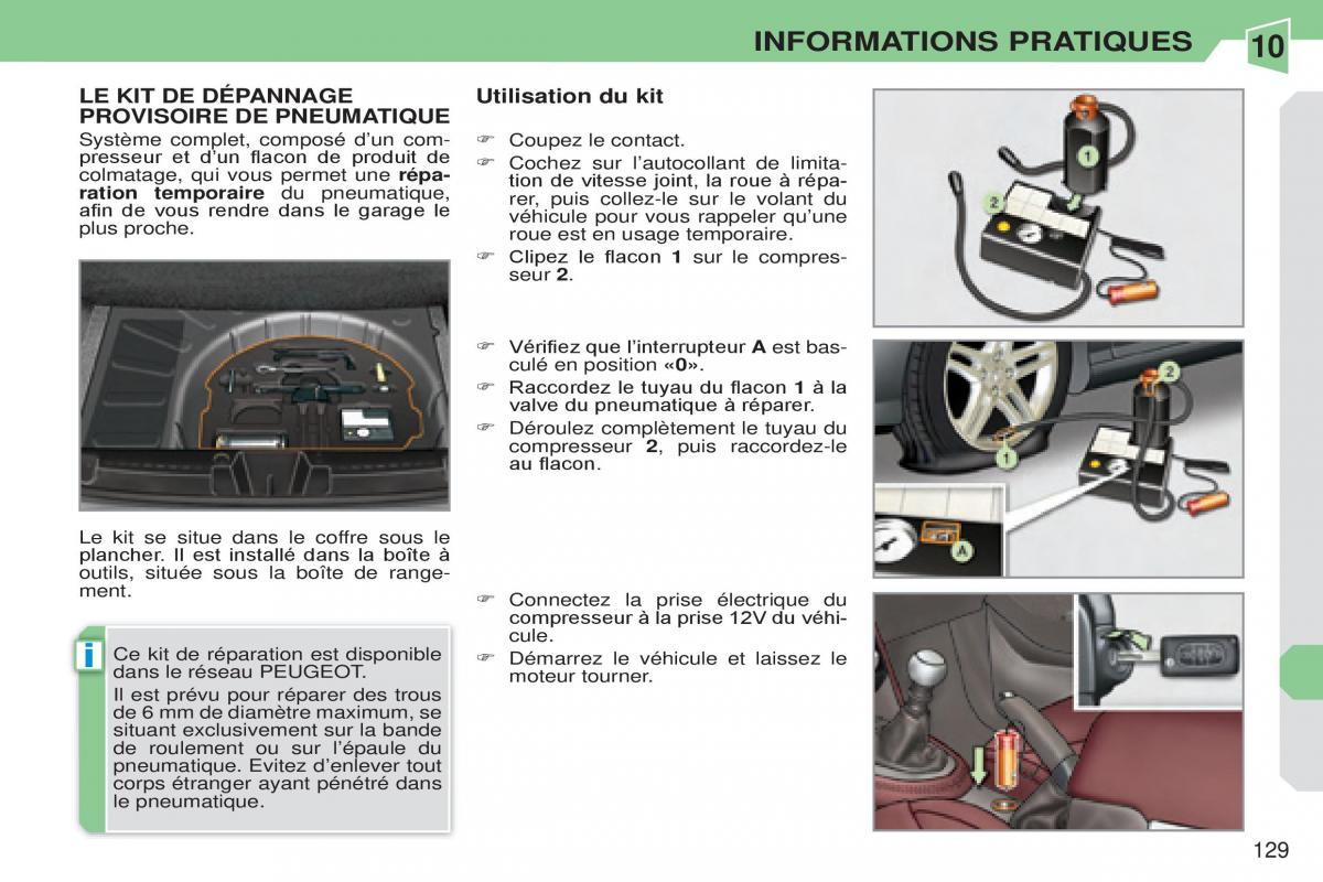 Peugeot 308 CC manuel du proprietaire / page 130