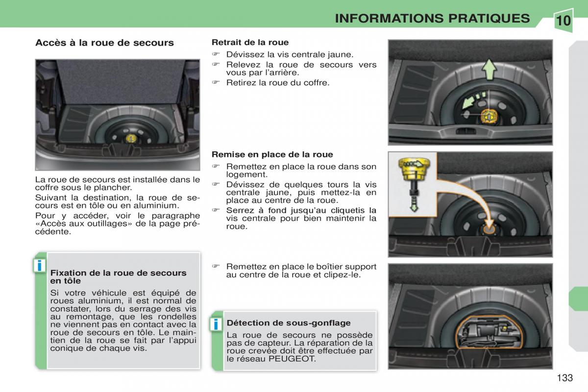 Peugeot 308 CC manuel du proprietaire / page 134