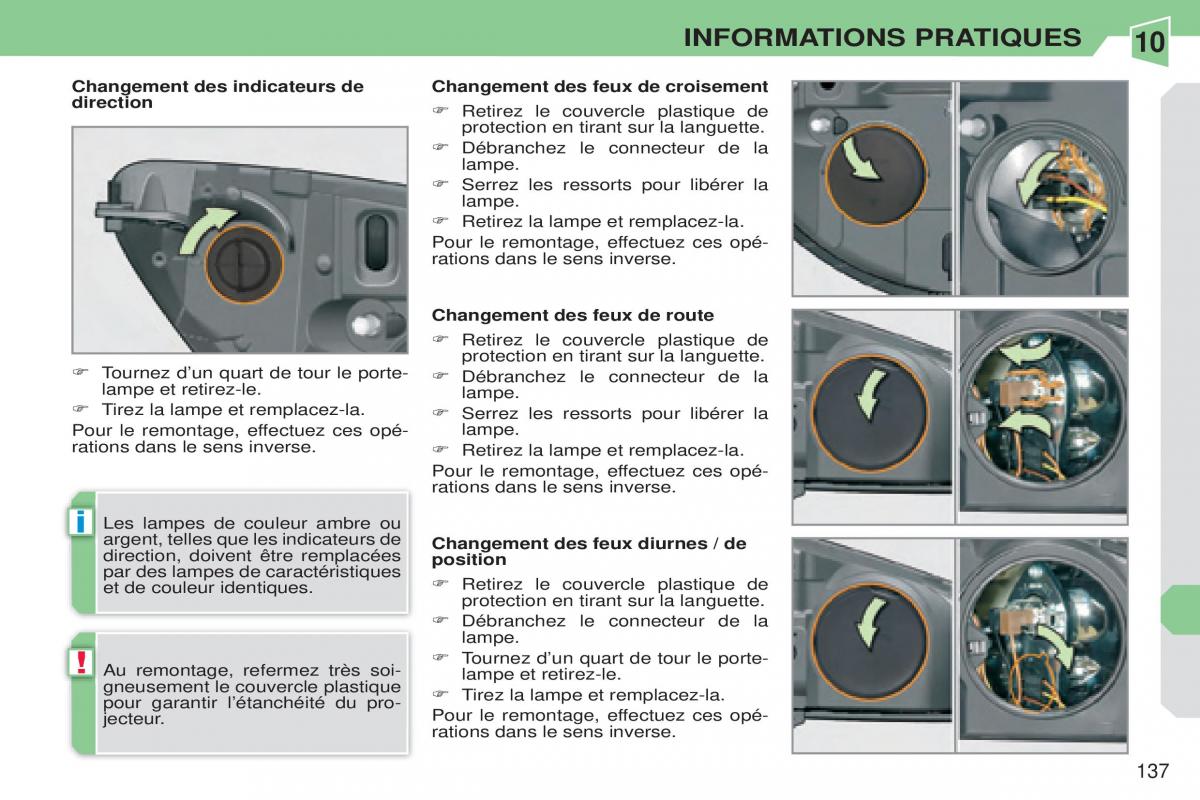 Peugeot 308 CC manuel du proprietaire / page 138