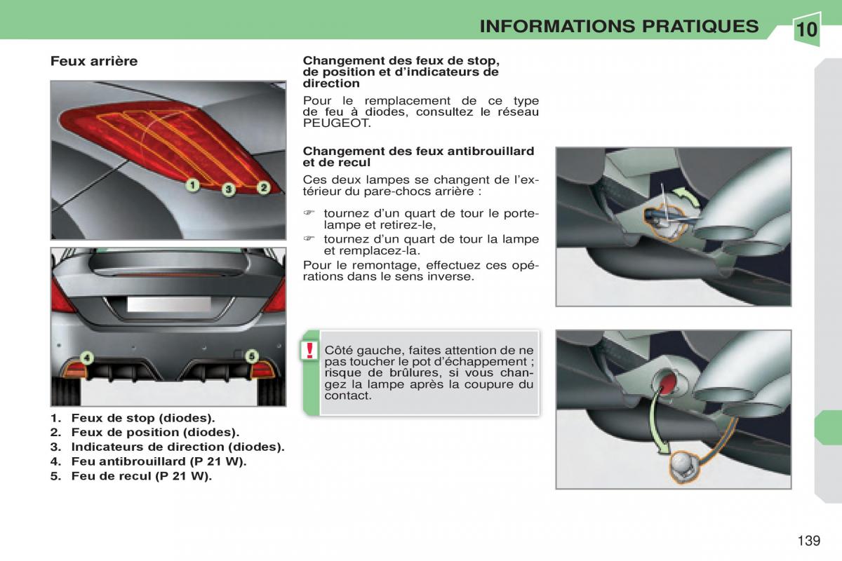 Peugeot 308 CC manuel du proprietaire / page 140