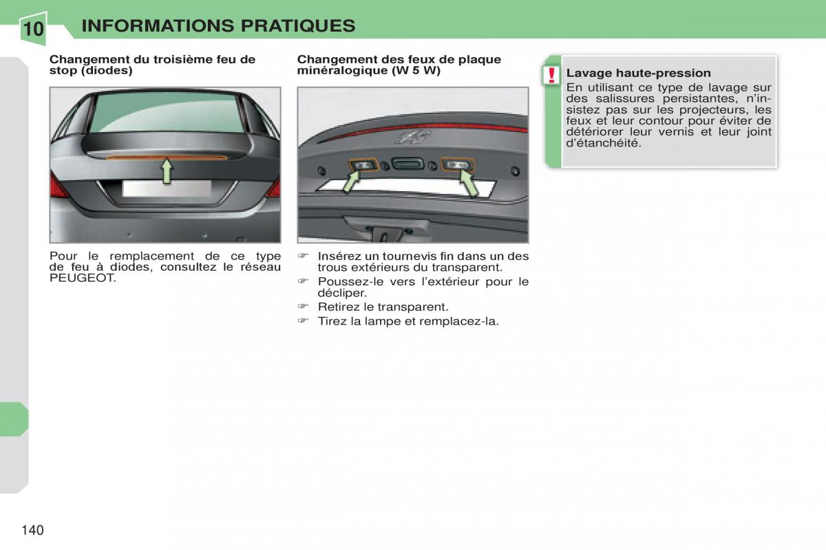 Peugeot 308 CC manuel du proprietaire / page 141