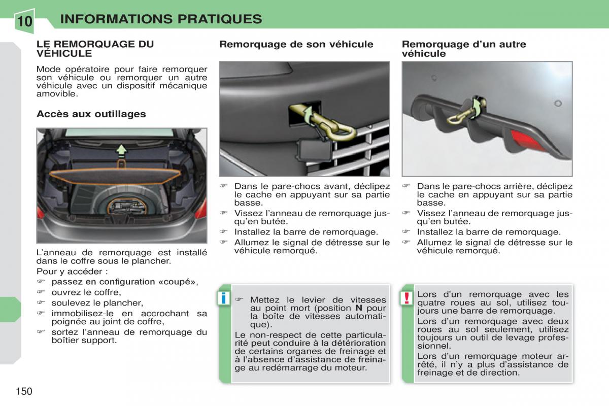 Peugeot 308 CC manuel du proprietaire / page 151