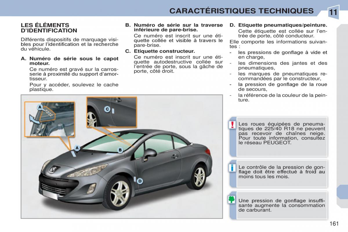 Peugeot 308 CC manuel du proprietaire / page 162