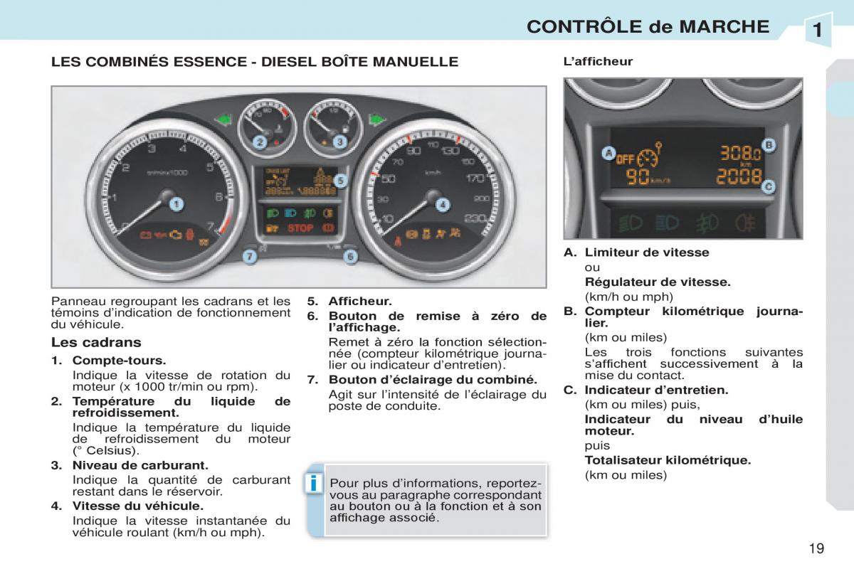 Peugeot 308 CC manuel du proprietaire / page 20