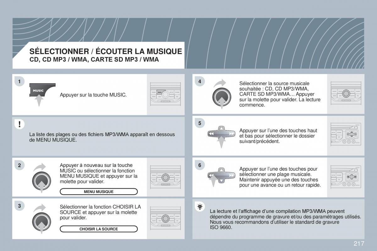 Peugeot 308 CC manuel du proprietaire / page 218