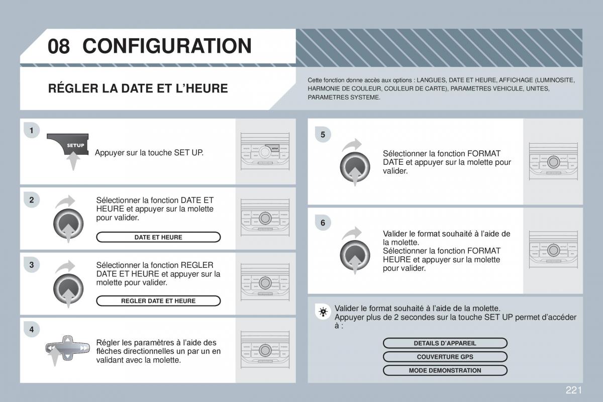 Peugeot 308 CC manuel du proprietaire / page 222