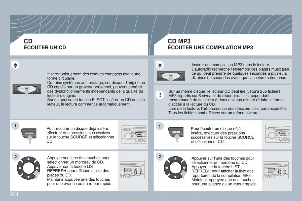 Peugeot 308 CC manuel du proprietaire / page 235