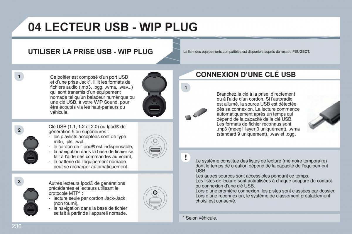 Peugeot 308 CC manuel du proprietaire / page 237