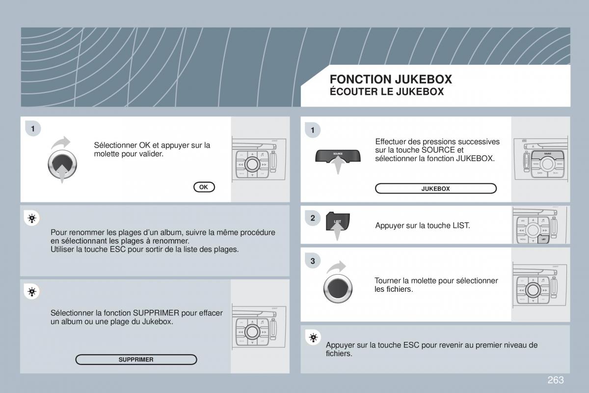 Peugeot 308 CC manuel du proprietaire / page 264