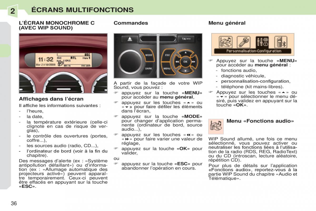 Peugeot 308 CC manuel du proprietaire / page 37