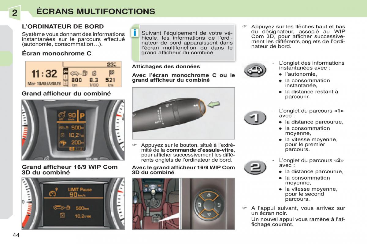 Peugeot 308 CC manuel du proprietaire / page 45