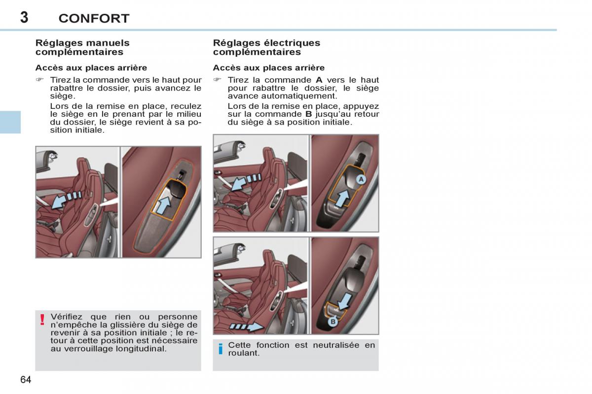 Peugeot 308 CC FL manuel du proprietaire / page 66