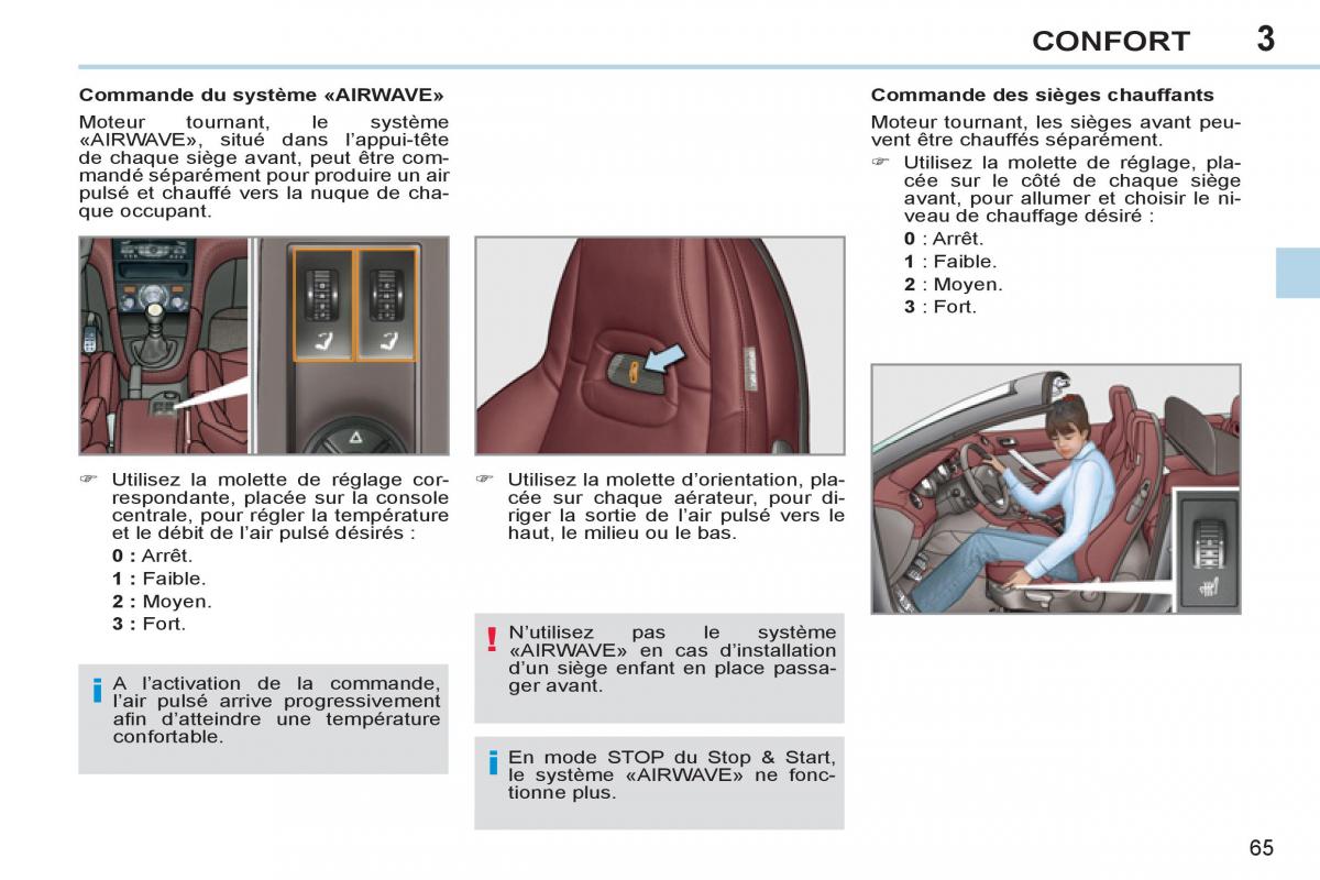 Peugeot 308 CC FL manuel du proprietaire / page 67