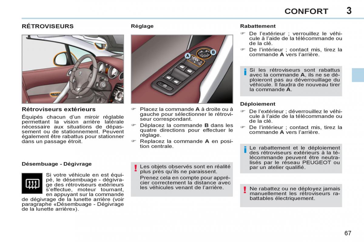 Peugeot 308 CC FL manuel du proprietaire / page 69