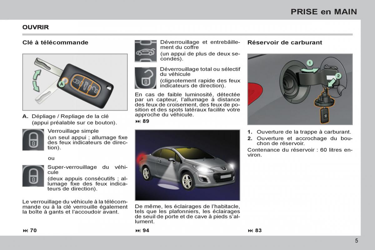 Peugeot 308 CC FL manuel du proprietaire / page 7