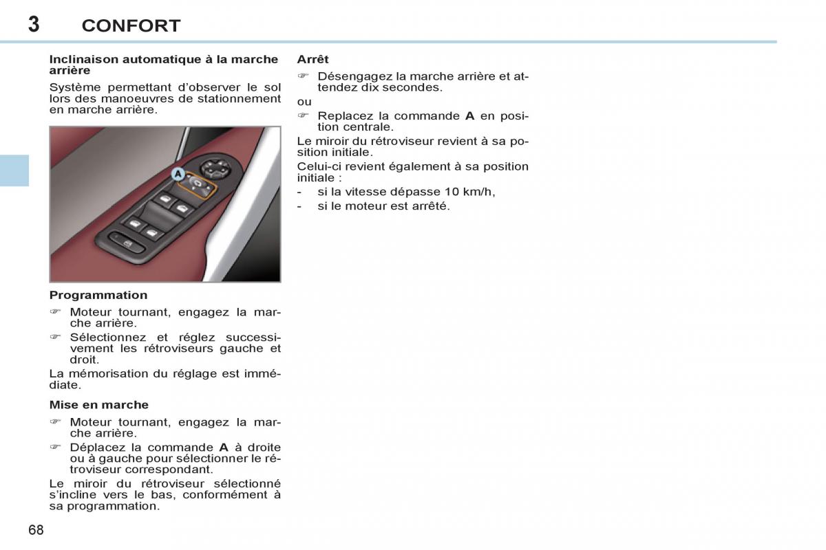 Peugeot 308 CC FL manuel du proprietaire / page 70