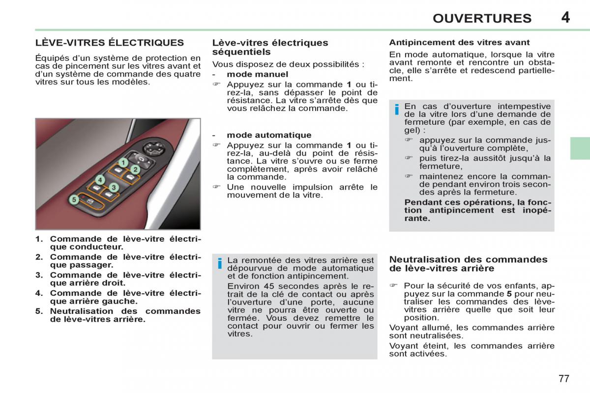 Peugeot 308 CC FL manuel du proprietaire / page 79