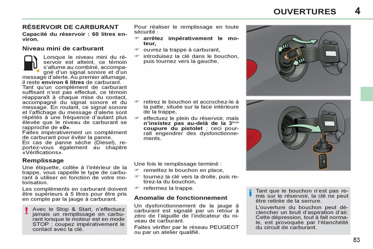 Peugeot 308 CC FL manuel du proprietaire / page 85