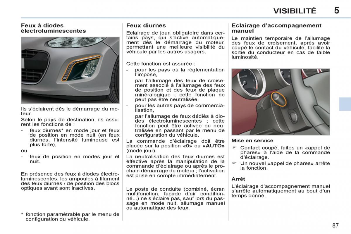 Peugeot 308 CC FL manuel du proprietaire / page 89