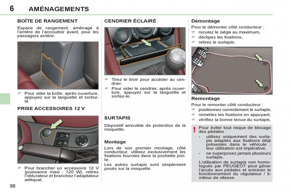 Peugeot 308 CC FL manuel du proprietaire / page 100