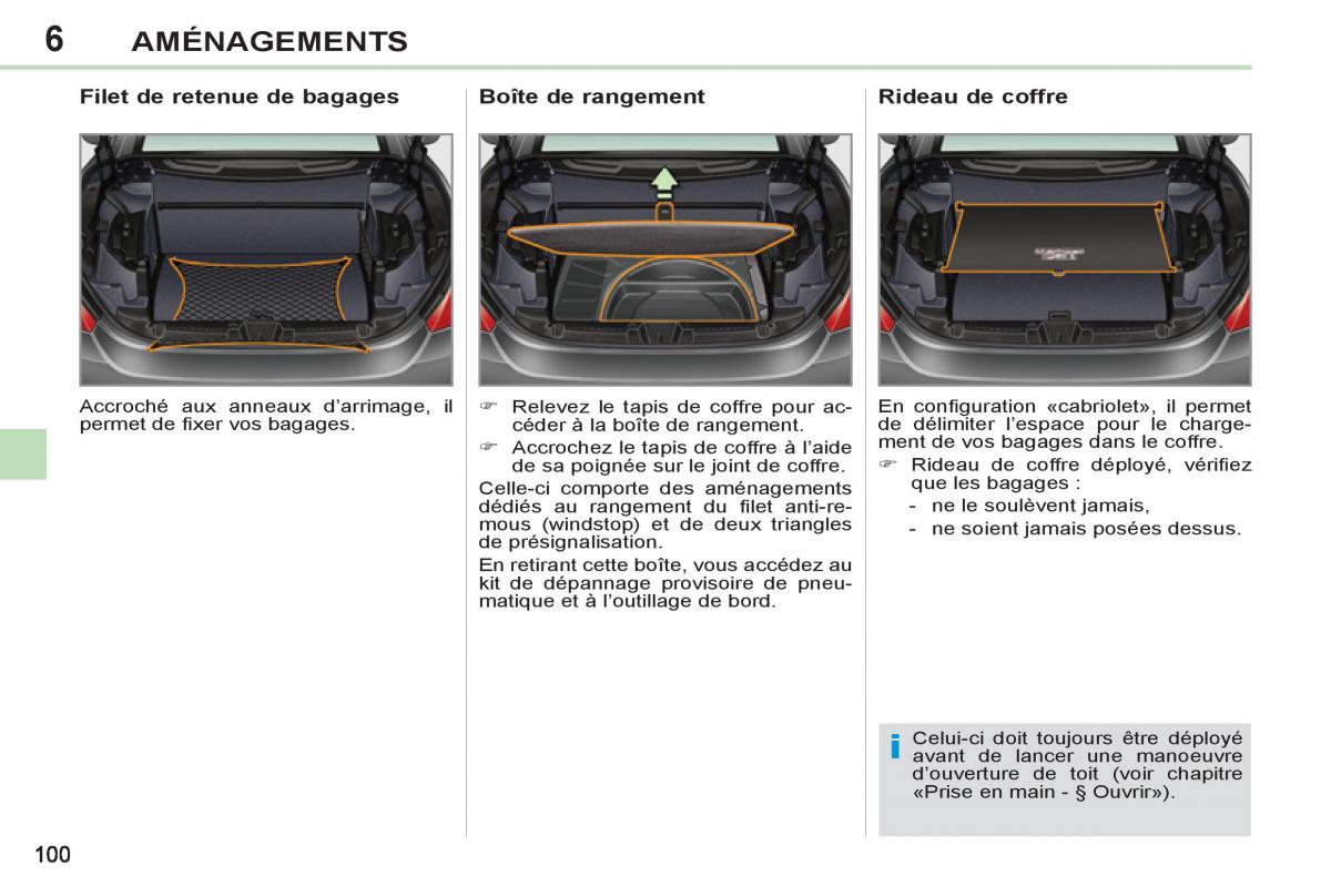 Peugeot 308 CC FL manuel du proprietaire / page 102