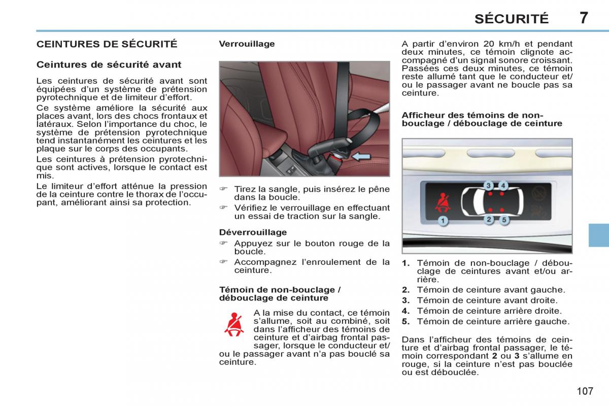 Peugeot 308 CC FL manuel du proprietaire / page 109