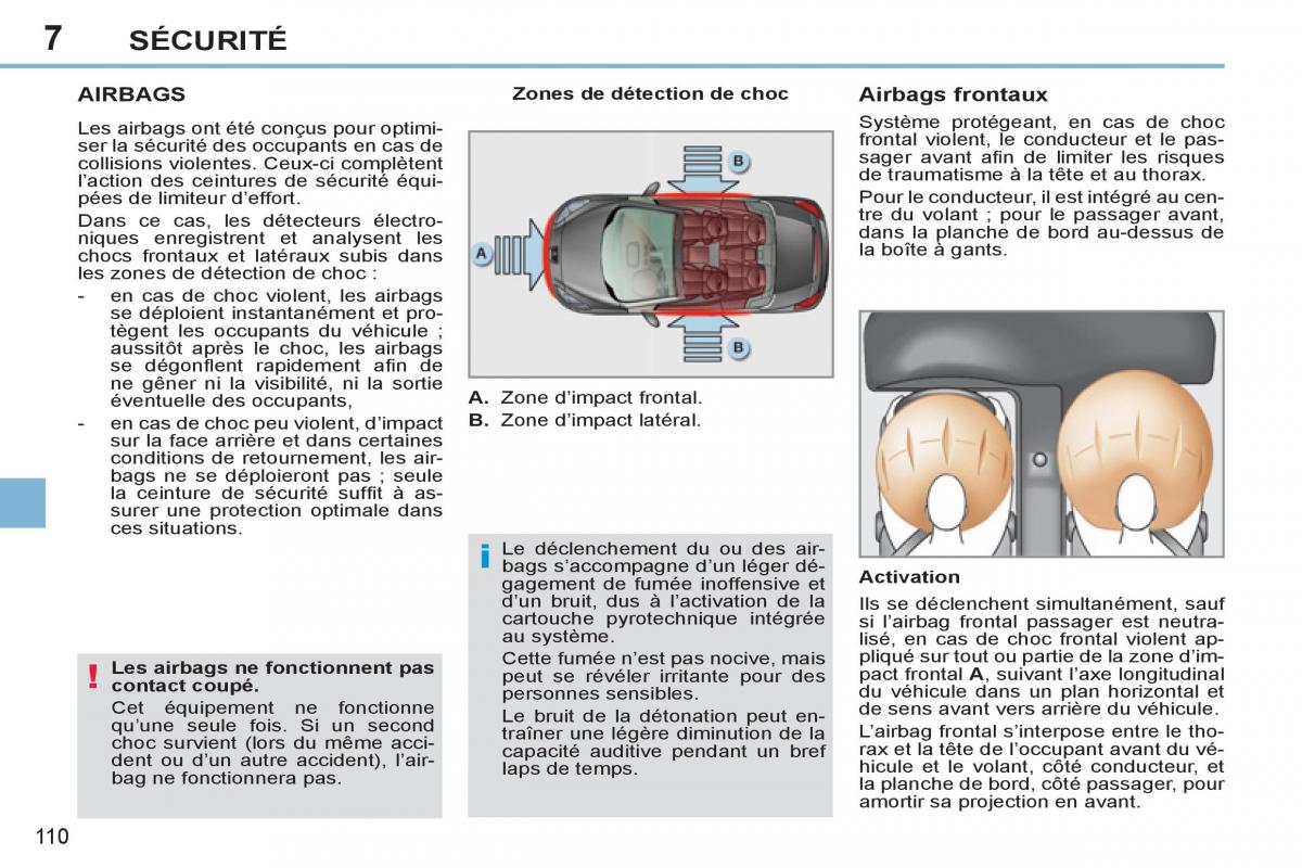 Peugeot 308 CC FL manuel du proprietaire / page 112