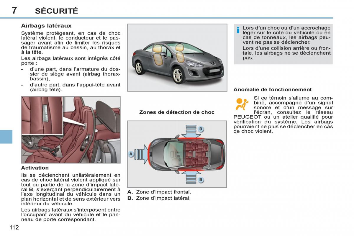 Peugeot 308 CC FL manuel du proprietaire / page 114