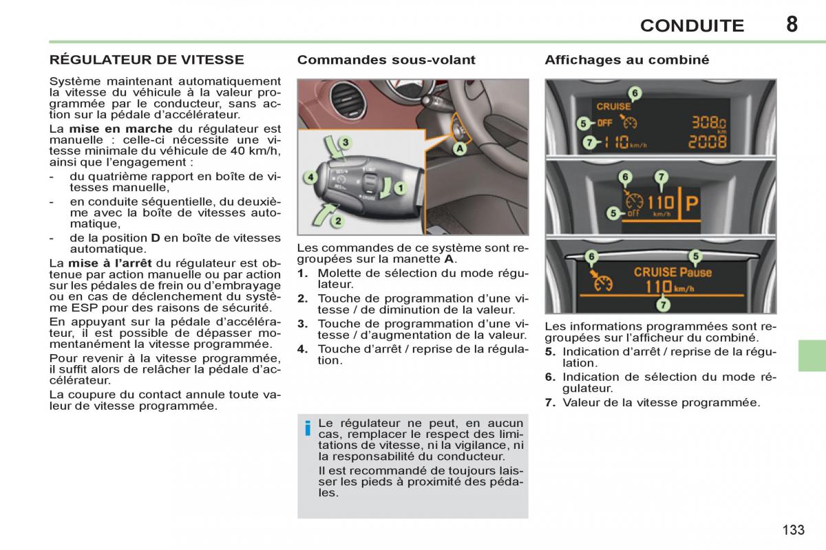 Peugeot 308 CC FL manuel du proprietaire / page 135