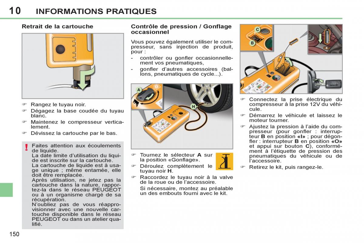 Peugeot 308 CC FL manuel du proprietaire / page 152