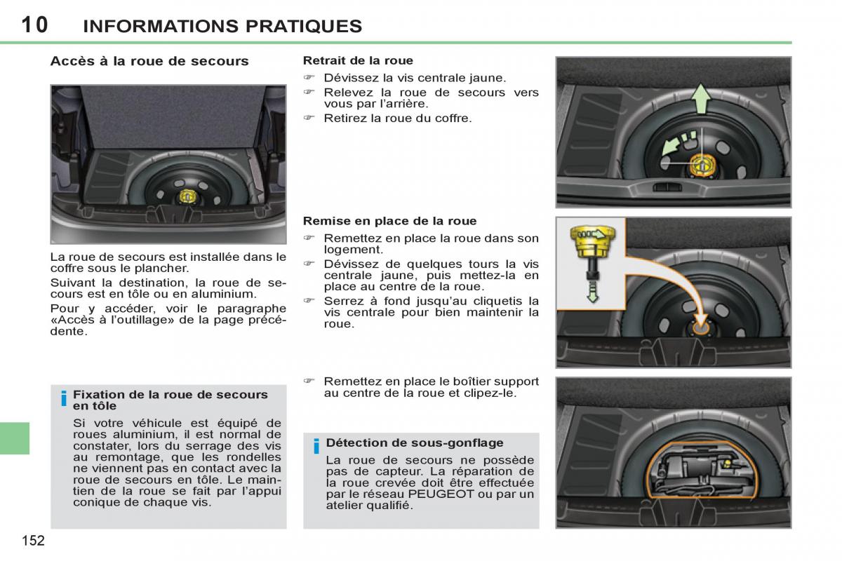 Peugeot 308 CC FL manuel du proprietaire / page 154