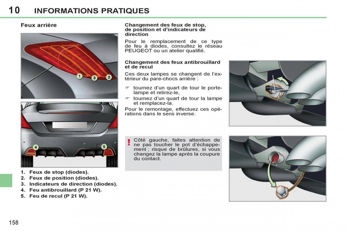 Peugeot 308 CC FL manuel du proprietaire / page 160