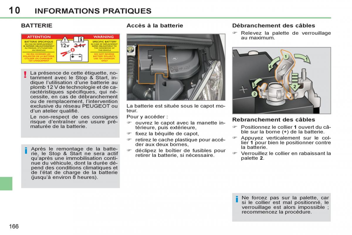 Peugeot 308 CC FL manuel du proprietaire / page 168