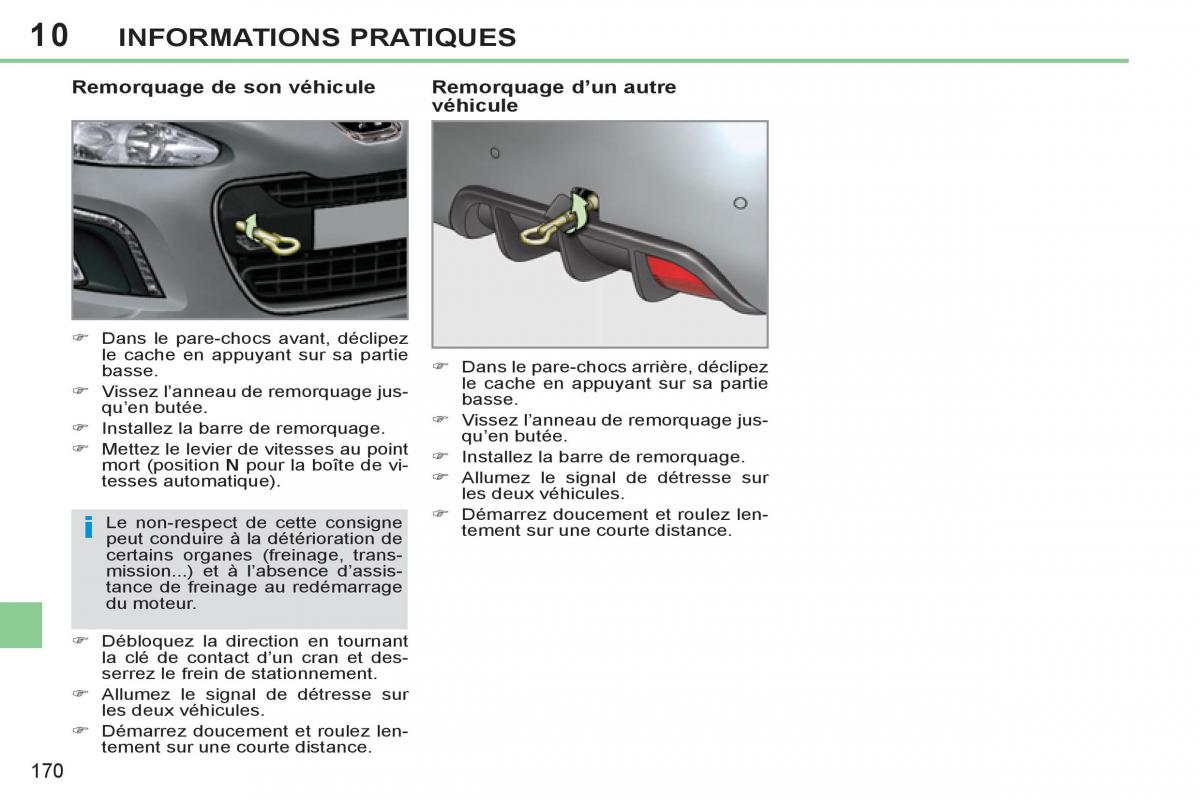 Peugeot 308 CC FL manuel du proprietaire / page 172