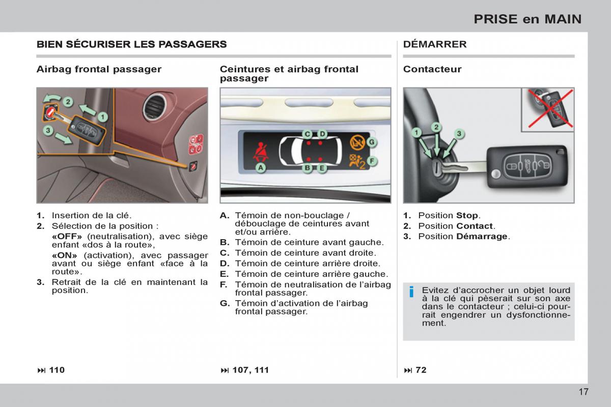 Peugeot 308 CC FL manuel du proprietaire / page 19