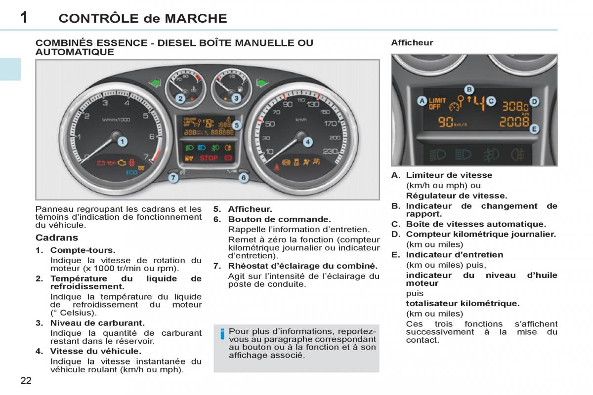 Peugeot 308 CC FL manuel du proprietaire / page 24