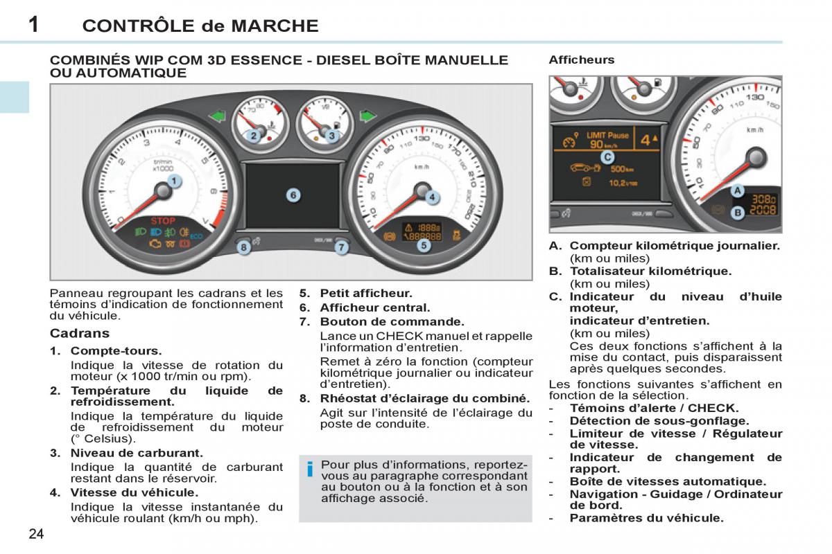 Peugeot 308 CC FL manuel du proprietaire / page 26