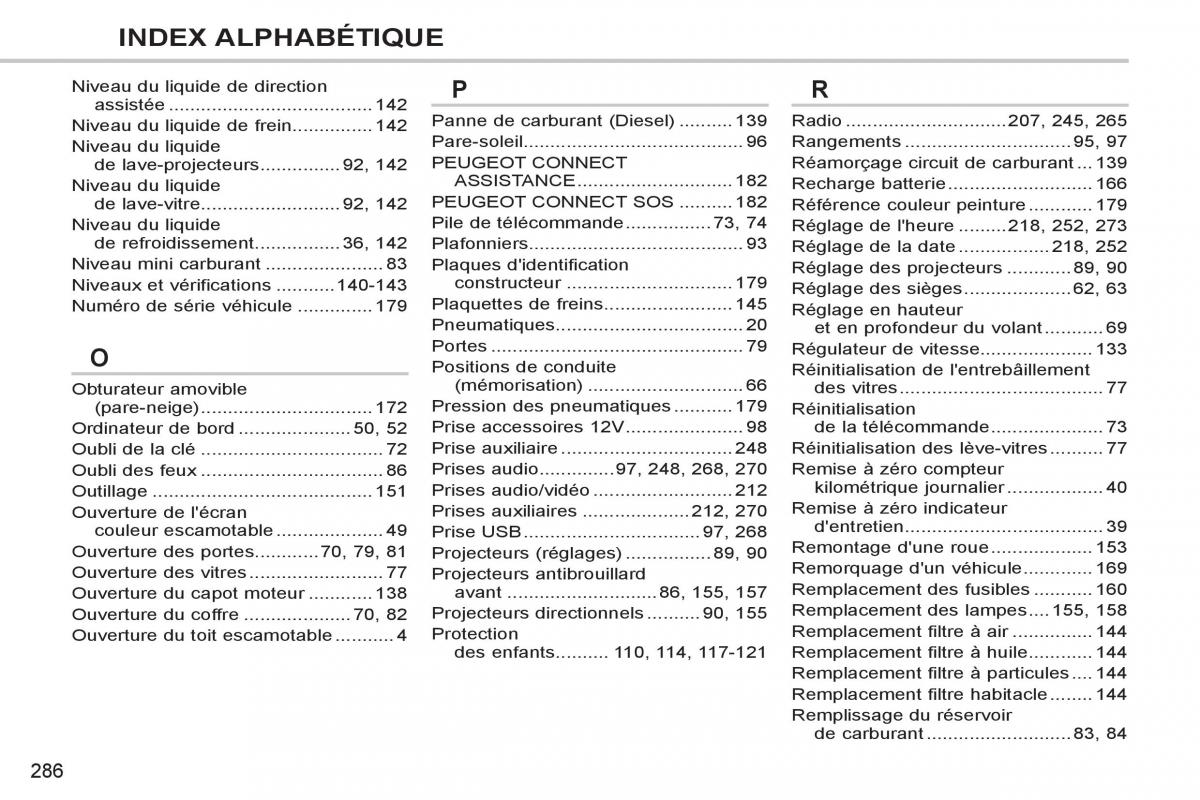 Peugeot 308 CC FL manuel du proprietaire / page 288