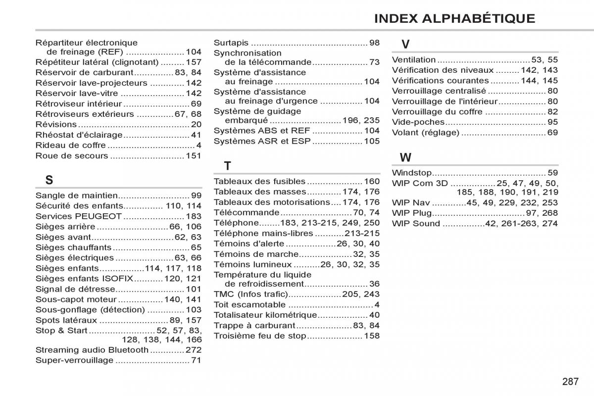 Peugeot 308 CC FL manuel du proprietaire / page 289