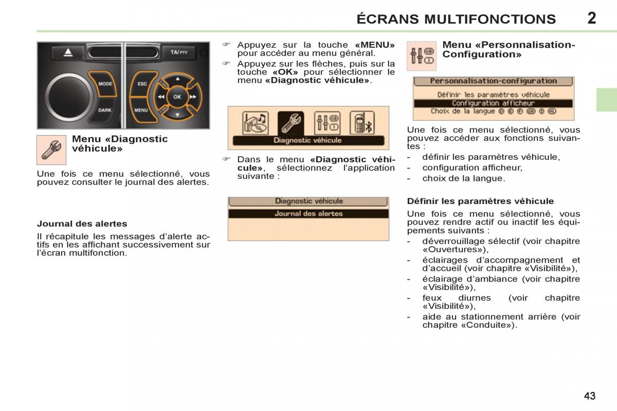 Peugeot 308 CC FL manuel du proprietaire / page 45