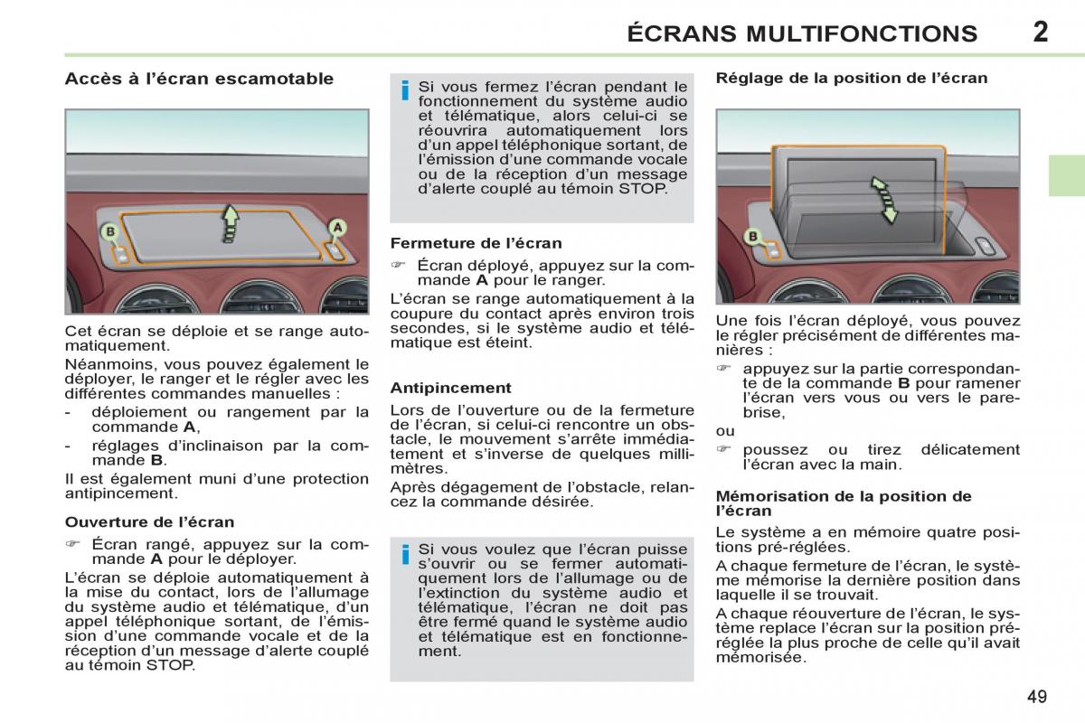 Peugeot 308 CC FL manuel du proprietaire / page 51