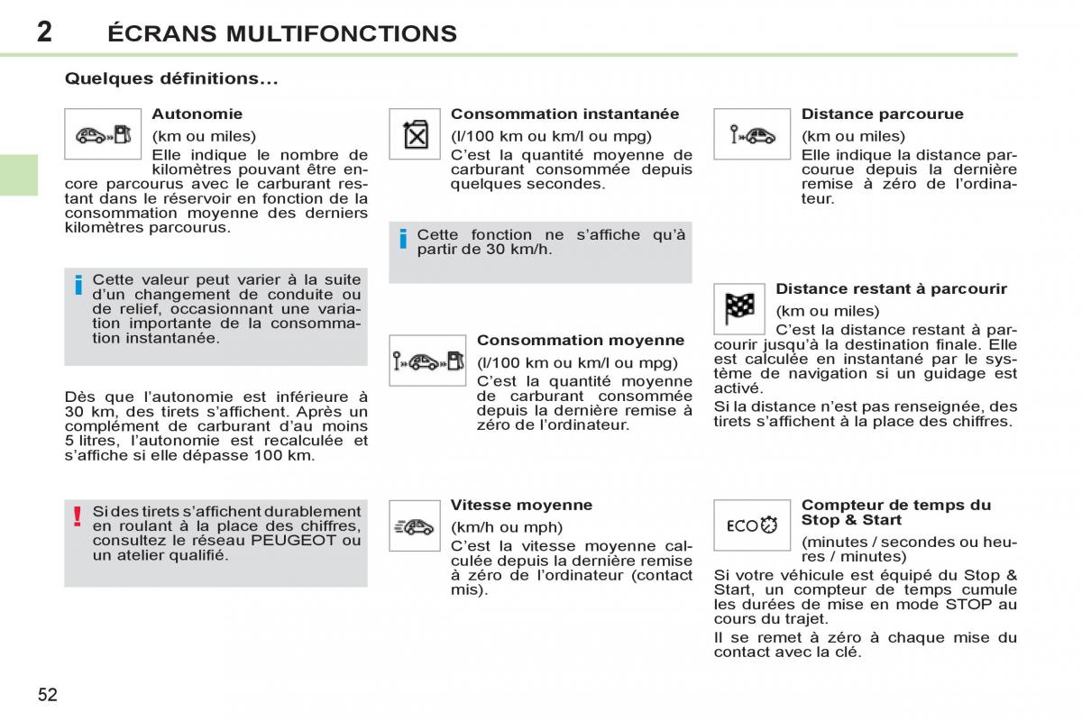 Peugeot 308 CC FL manuel du proprietaire / page 54