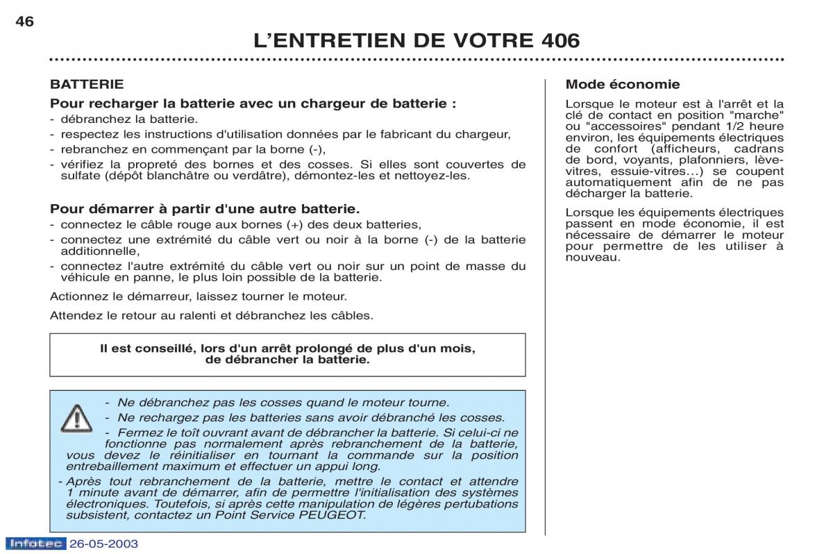 Peugeot 406 manuel du proprietaire / page 57