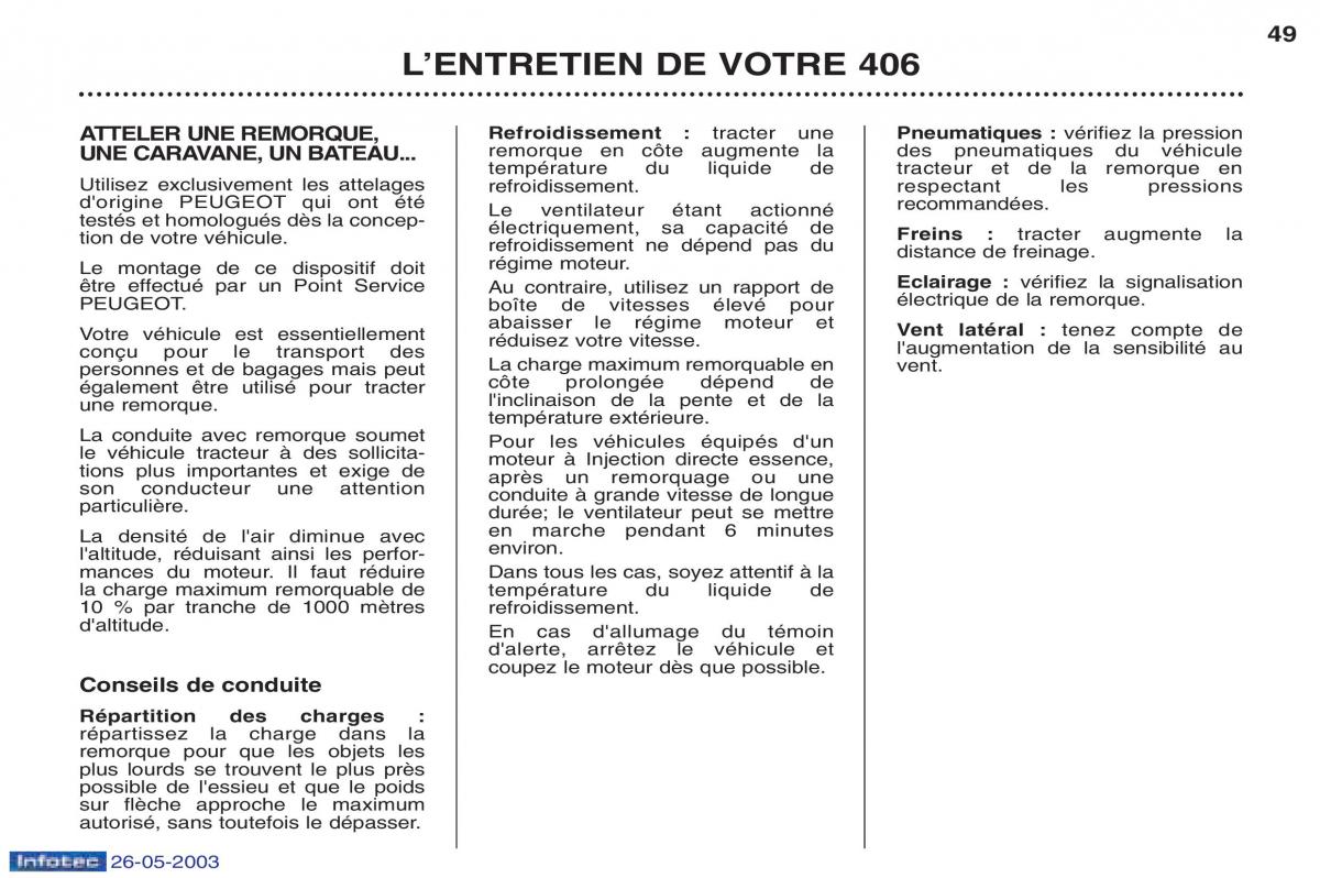 Peugeot 406 manuel du proprietaire / page 60