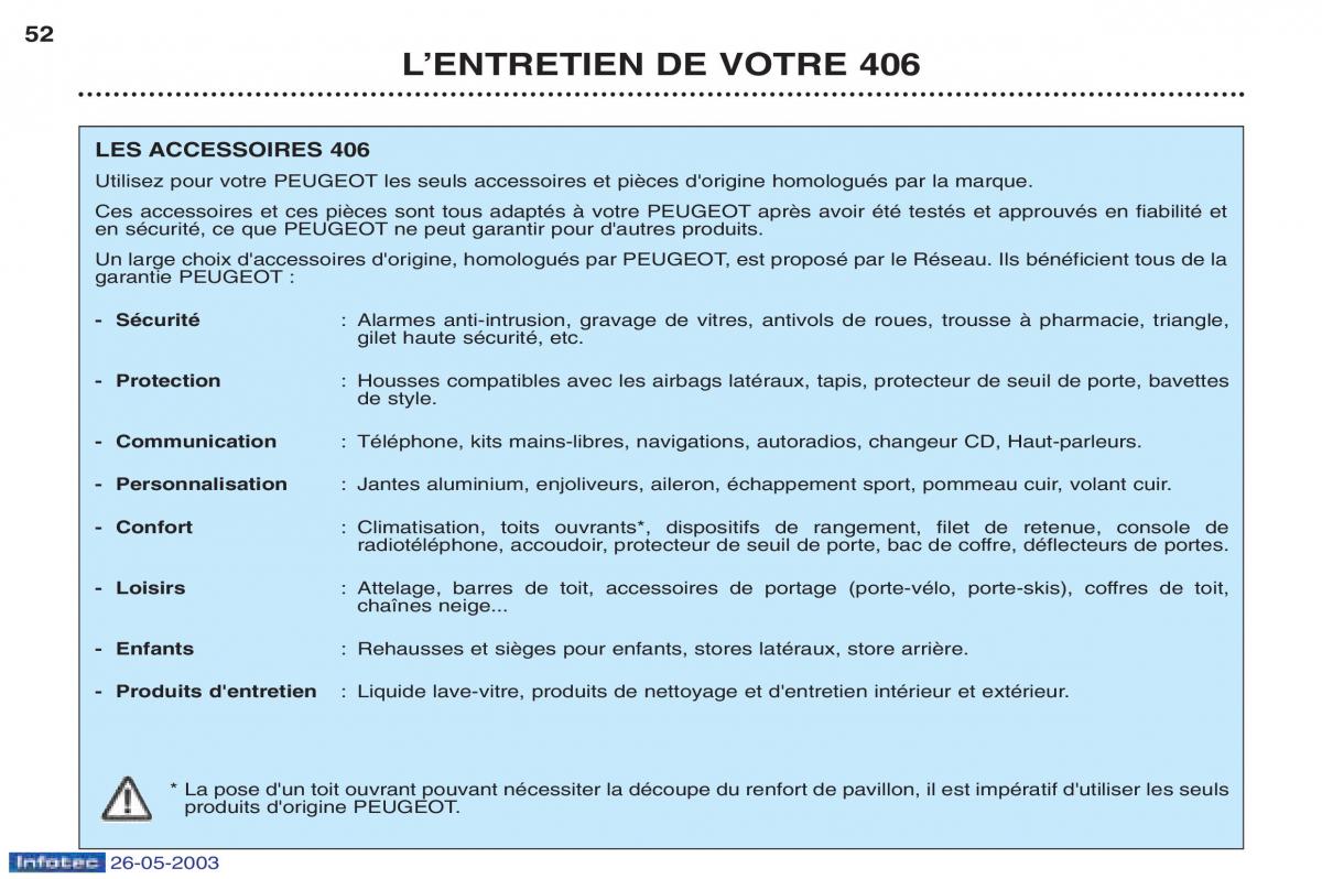 Peugeot 406 manuel du proprietaire / page 63