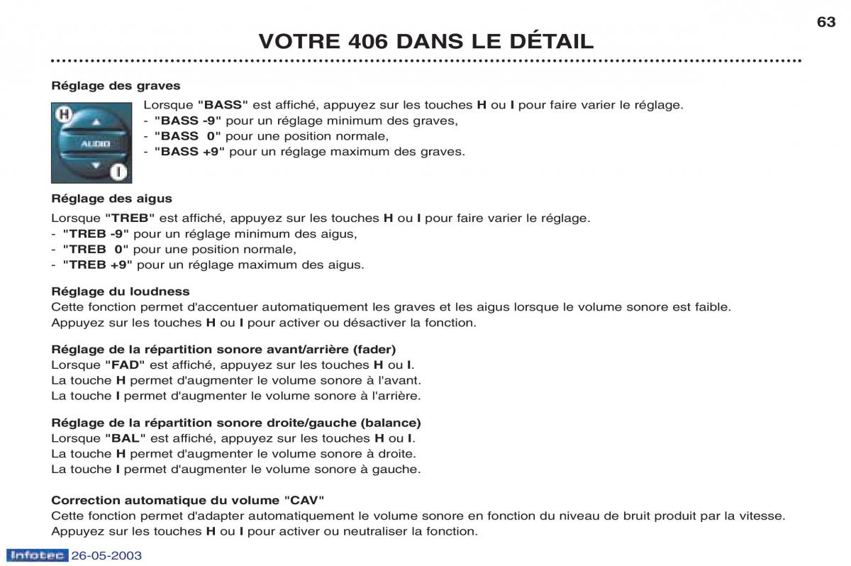 Peugeot 406 manuel du proprietaire / page 74