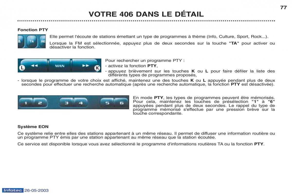 Peugeot 406 manuel du proprietaire / page 88