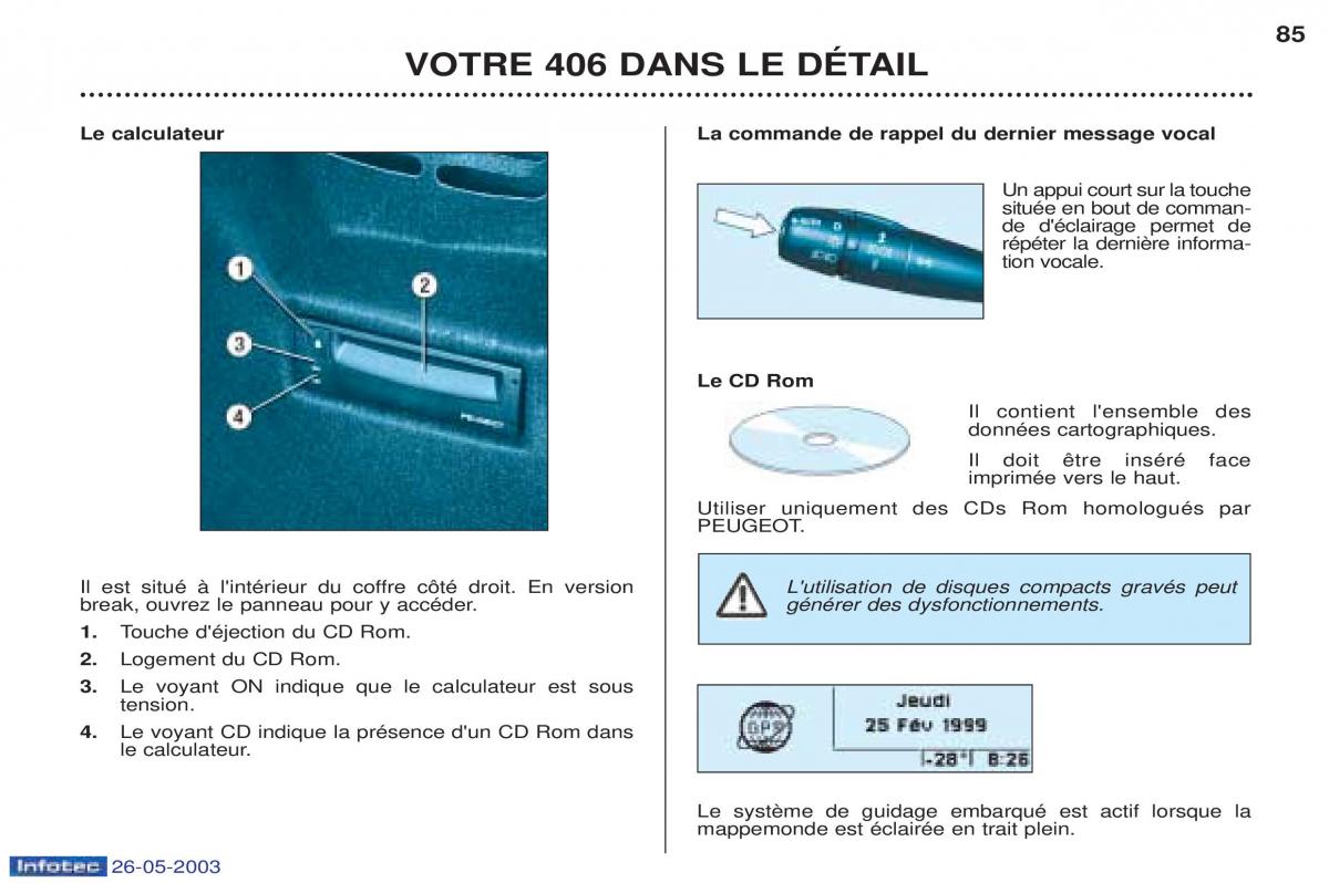 Peugeot 406 manuel du proprietaire / page 96