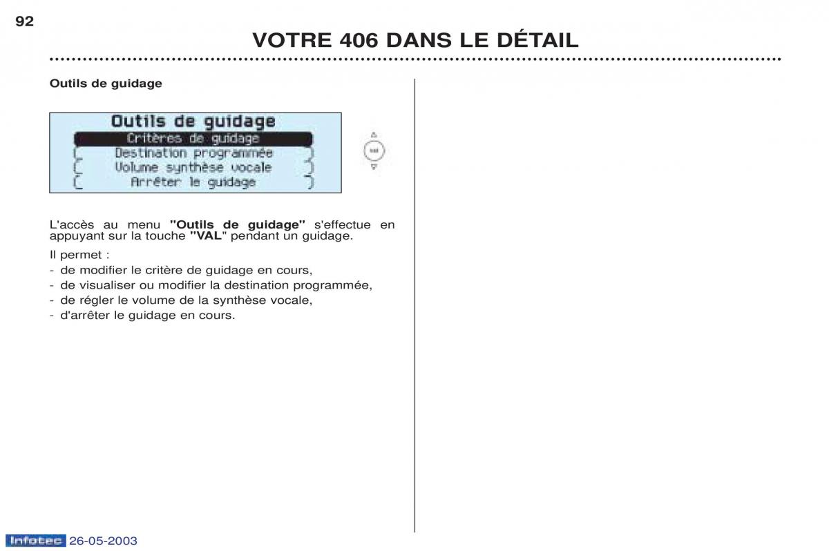 Peugeot 406 manuel du proprietaire / page 103